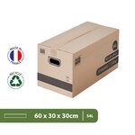 Pack and Move - Lot 50 cartons déménagement stockage standard - 60 x 30 x 30 cm - Poignées renforcées - 1 adhésif offert