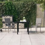 vidaXL Ensemble à manger de jardin 3 Pièces Gris et noir