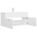 vidaXL Armoire d'évier avec lavabo intégré Blanc Aggloméré