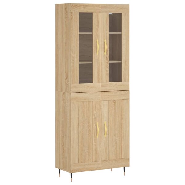 vidaXL Buffet haut Chêne sonoma 69 5x34x180 cm Bois d'ingénierie