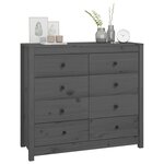 vidaXL Armoire latérale Gris 100x40x90 cm Bois de pin massif