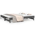 vidaXL Lit coulissant Gris 2x(80x200) cm Bois de pin massif