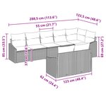 vidaXL Ensemble de salon de jardin de 8 pièces avec coussins en poly rotin gris