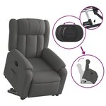 vidaXL Fauteuil inclinable Gris foncé Tissu