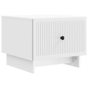 vidaXL Table basse avec tiroir Blanc 49 x 50 x 40 cm Bois d'ingénierie