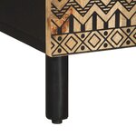 vidaXL Meuble TV noir 105x33 5x46 cm bois massif manguier brut