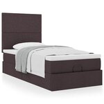 vidaXL Lit ottoman avec matelas marron foncé 90x200 cm tissu