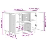 vidaXL Buffet Blanc 89 x 34 5 x 60 cm Bois d'ingénierie
