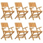 vidaXL Chaises de jardin pliantes lot de 6 55x61x90cm bois massif teck