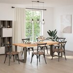 vidaXL Pieds de table à manger en T 2 pièces Noir 90x35x(72-73) cm Acier
