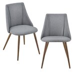 Lot de 2 chaises de salle à manger cuisine rembourrée en textile pieds métal siège fauteuil de salon 83 cm gris 03_0005731