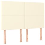 vidaXL Tête de lit à LED Crème 144x5x118/128 cm Similicuir