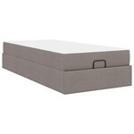 vidaXL Cadre de lit avec matelas Taupe 90 x 200 cm tissu