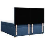 vidaXL Sommier à lattes de lit avec matelas Bleu 200x200 cm Tissu