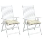 vidaXL Coussins de chaise lot de 2 blanc crème 40x40x7 cm tissu oxford