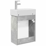 vidaXL Meuble de salle de bain avec robinet Gris béton