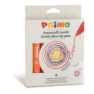 Etui Carton de 8 Feutres pour Textile Ø 4.1 mm 8 couleurs PRIMO