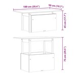 vidaXL Table de jardin 100x50x75 cm bois massif de douglas