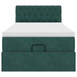 vidaXL Cadre de lit ottoman avec matelas vert foncé 90x190 cm velours