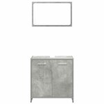 vidaXL Ensemble de meubles de salle de bain 3 Pièces gris béton
