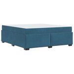 vidaXL Cadre de lit avec matelas Bleu foncé 180 x 200 cm Velours