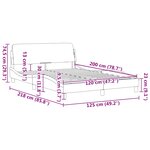 vidaXL Cadre de lit Dover taupe 120x200 cm tissu