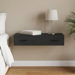 vidaXL Table d'appoint murale Noir 87 5 x 34 5 x 17 cm