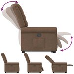 vidaXL Fauteuil inclinable Marron Tissu