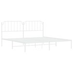 vidaXL Cadre de lit métal sans matelas et tête de lit blanc 193x203 cm