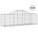 vidaXL Paniers à gabions arqués 30 Pièces 200x50x60/80 cm fer galvanisé