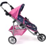 Bayer Chic 2000 612-33 - Petite poussette de jogging LOLA Rose et Bleu Papillons pour poupée
