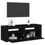 vidaXL Meuble TV avec lumières LED noir 120x35x40 cm