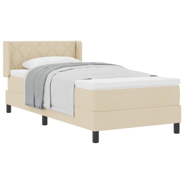 vidaXL Lit à ressorts avec matelas Crème 200 x 100 cm Polyester