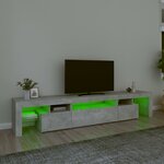 vidaXL Meuble TV avec lumières LED Gris béton 215x36 5x40 cm