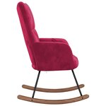vidaXL Chaise à bascule Rouge bordeaux Velours