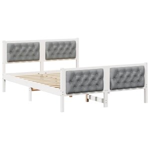 vidaXL Cadre de lit Gris clair 140 x 190 cm Pin massif