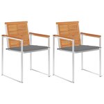 vidaXL Chaises de jardin avec coussins 2 Pièces Acacia solide et acier