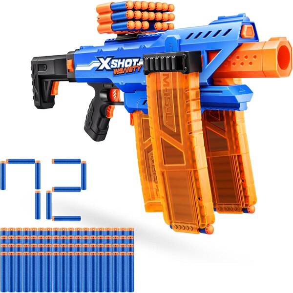 Zuru 36786 - XSHOT - Insanity Clip Blaster motorisé avec fléchettes