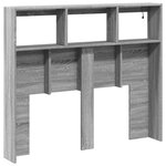 vidaXL Armoire tête de lit avec LED sonoma gris 120x17x102 cm