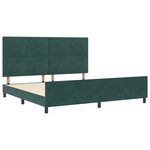 vidaXL Cadre de lit avec tête de lit Vert foncé 200 x 200 cm Velours