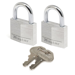 Lot de 2 Cadenas à Clé en Aluminium Massif Gris 3 x 5 2 x 1 6 cm