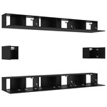 vidaXL Ensemble meuble TV 8 Pièces Chêne noir Bois d'ingénierie