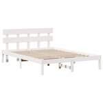 vidaXL Cadre de Lit avec Têtière Blanc 140x200 cm Bois Massif de Pin