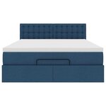 VidaXL Cadre de lit ottoman avec matelas bleu 140x200 cm tissu