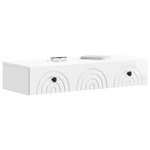 vidaXL Table d'appoint murale Blanc brillant 87 5 x 34 5 x 17 cm