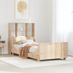 vidaXL Lit bibliothèque sans matelas 90x200 cm bois massif