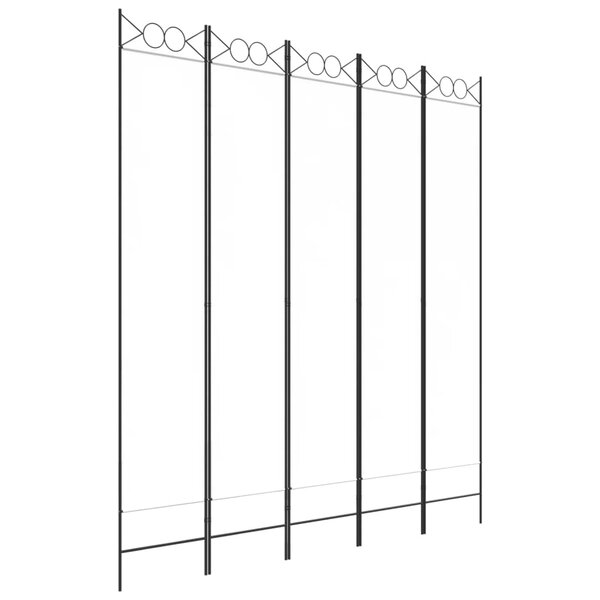 vidaXL Cloison de séparation 5 panneaux Blanc 200x220 cm Tissu