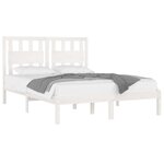 vidaXL Cadre de lit sans matelas blanc bois massif 140x190 cm