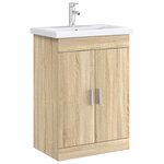 vidaXL Meuble sous lavabo de salle de bain Chêne Sonoma