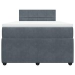vidaXL Sommier à lattes de lit et matelas Gris foncé 120x200cm Velours